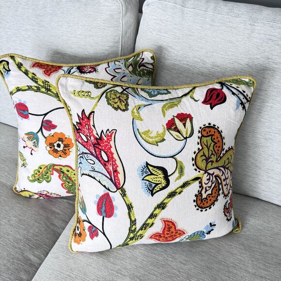 Arhaus Double-Sided Floral Paisley Accent Pillows - Picture 3 of 7